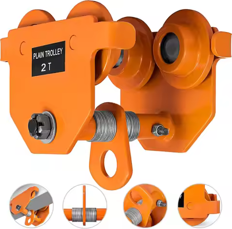 2 Ton Heavy Duty Manual Capacity Plain 4000LBS Push Track Roller Trolley Crane Lift Dual Wheels Gara