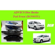 ADVICS Disc Brake Pad Front (B1N093Y) for Nissan Almera Latio Livina