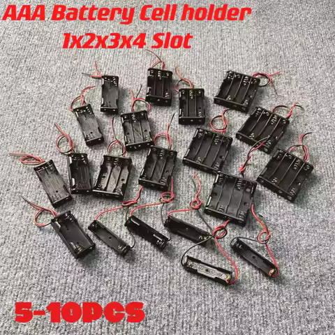 5PCS 1/2/3/4 Slot AAA Battery Case Battery Box AAA Battery Holder With Leads With 1 2 3 4 Slots AAA 