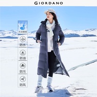 Giordano Women Down Jacket Goose Down Jacket Warm Detachable Hood Fashion Casual Long Down Jacket Fr