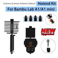 Hotend Kit For Bambu Lab A1/A1 Mini Hot End Assembly 0.2/0.4/0.6/0.8mm Hardened steel Nozzle