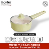 Masflex 16 cm Lime Ceramic Induction Sauce Pan with Lid