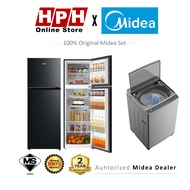 [DELIVERY KLANG VALLEY ONLY 只限雪隆区] Midea 2 Door Fridge (200L/240L/280L) + Midea Fully Auto Top Load 