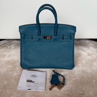 HERMES Birkin 25絕美藍色銀釦
