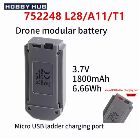752248 L28 Battery 3.7V 1800Mah For L28/A11/T1 Charger Uav Drone Battery RC Drone Accessory
