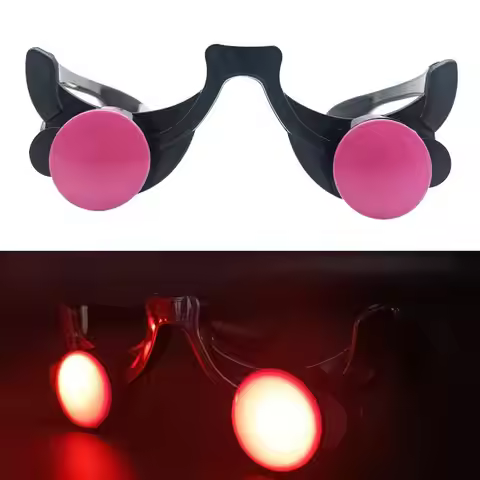LED Luminous Glow Glasses Funny Red Eyes Halloween Clown Cosplay Anime Accessories For Christmas Bar