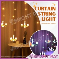 LED Curtain Light Fairy Light String LED Light Hari Raya Decoration with 8 Modes Lampu Lip Lap Lampu Raya Deepavali