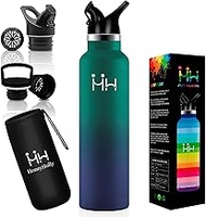 Water Bottle, 33.8 fl oz (1,000 ml), Carbonated Water Bottle, Compatible with Sports Drinks, 2 Types