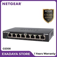 NETGEAR GS308, Gigabit Ethernet Unmanaged Switch 8 Port, Desktop