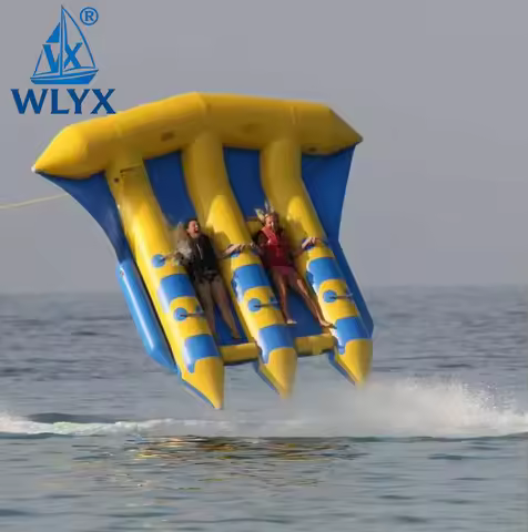 Customization 6 Person Inflatable Fly Fish Towable Banana Boat Tube for Water Sports Game