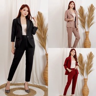 (REALPICT) Women's Blazer Set VINA Women's Scuba Blazer Set