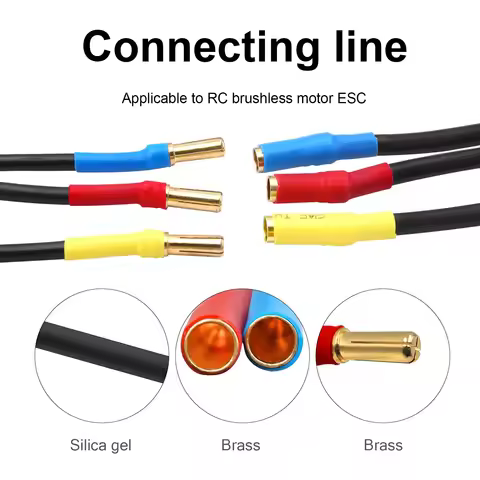 4mm Male To 3.5mm Female Silicone Wire 14AWG Extension Cable Wire 3pcs Slug Connector Extension Cabl