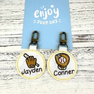 M72-刺繡球隊姓名吊牌 棒球隊 背包掛牌