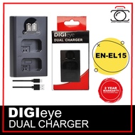 DIGI EYE EN-EL15  LED USB Charger For Nikon D500 D600 D610 D750 D7000 D7100 D7200 D800 D800E