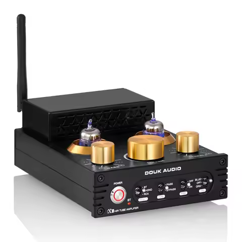 Nobsound HiFi GE5654 Vacuum Tube Amplifier Stereo Bluetooth 5.0 Receiver Amp MM Phono Power Amp for 