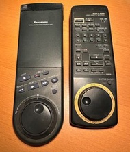 Panasonic / Sharp / 樂聲牌 / 聲寶牌 錄影機 遙控器 vhs vcr video cassette recorder wireless remote control unit  