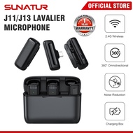 SUNATUR Portable Lavalier Microphone Wireless Mini Cell Phone Mic Live Interview Video Recording Mic