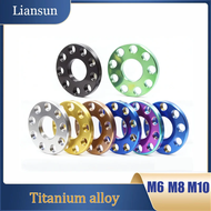 【♚】2-5pcs Titanium Flat Washer M6 M8 M10 Nine Hole Gaskets Flat Washers for Motorcycl Decoration Bol