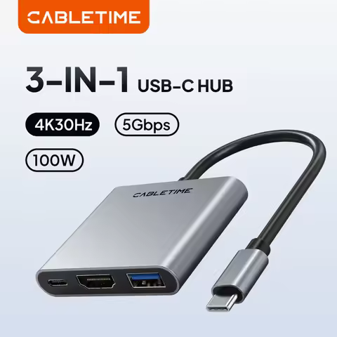 CABLETIME 4K HDMI Usb C Hub for Nintendo Switch USB C VGA Multi-Function Dock Type c hub for MacBook