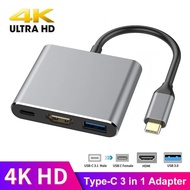 3-IN-1 USB C HUB Type C To HDMI Adapter Thunderbolt Docking Station With USB 3.0 Port PD Charging Type-C Splitter For Samsung Huawei Mobile Phone Tablet