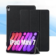 เคสสำหรับ iPad Mini 7เคส2024 Mini A17 Pro 8.3นิ้วที่มีแม่เหล็กไตรหนัง PU พับได้ตั้งได้สำหรับ iPad Mi