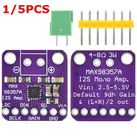 1/5PCS MAX98357 MAX98357A I2S 3W Class D Amplifier Breakout Interface I2S DAC Decoder for Audio