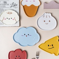 Dessert plate bread plate Piece eating cloud tulip cartoon cute dinner plate