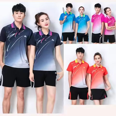 Quick dry Tennis tshirts,badminton sportswear shirt men/women,table tennis V-neckshirt,game clothes 