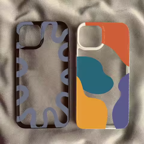 Lrregular Wave Color Block Phone Case For Xiaomi Redmi 14C 13C 12C 4G Poco X6 X5 Pro Redmi Note 14 1