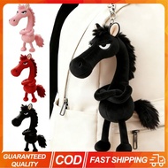 3PCS Horse Year Plush Doll Bag Pendant Black Horse Keychain Horse Cute Cartoon Hanging Bag Decoratio