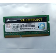 RAM Memory Corsair DDR3L 8GB SODIMM Notebook Laptop CMSO8GX3M1C1600C11 Warranty