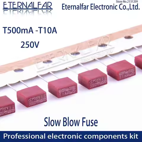 Square Fuse 0.5A 0.8A 1A 2A 2.5A 3.15A 4A 5A 6.3A 8A 10A 250V 392 Plastic Fuse T2A LCD TV Power Boar