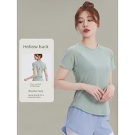sport wear woman sport shirt woman T-shirt pakaian kecergasan lengan pendek sutera ais wanita yoga c