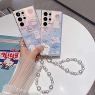 New Hologram Case S25Ultra S25Plus S25 Cat Kitten Teddy Bear Cute With Chain Samsung Galaxy s24 S24P