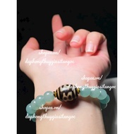 Bracelets and Bangles Da T. Anh Blue Mix Dzi Svip size 8mm Goods Kiem Dinh