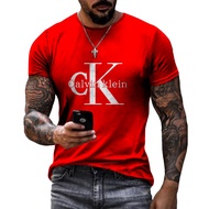 3d printed Calvin Klein pattern, summer men's 3DT short-sleeved shirt, comfortable and breathable
