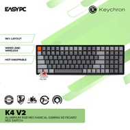 EasyPC | Keychron K4 V2 Hot-swappable RGB Wireless Mechanical Gaming Keyboard Red Switch