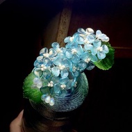 【若桑】夏。無盡。繡球花髮飾。古董水晶。重工編織花朵新娘頭飾