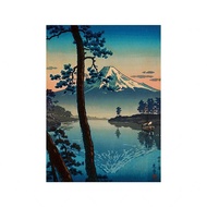 ภาพพิมพ์ผ้าแคนวาสสไตล์ญี่ปุ่นวินเทจทันสมัย - ทิวทัศน์ทะเลสาบฟูจิสำหรับตกแต่งห้องนอนและห้องนั่งเล่น 1