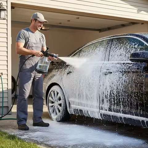 2.5L Manual Car Wash Foam Sprayer Pressure Air Pump Spray Bottle Water Wax High Pressure Foam Cannon
