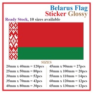 Belarus Flag Sticker Rectangle Postcard / Stiker Pelekat Poskad Bendera Belarus