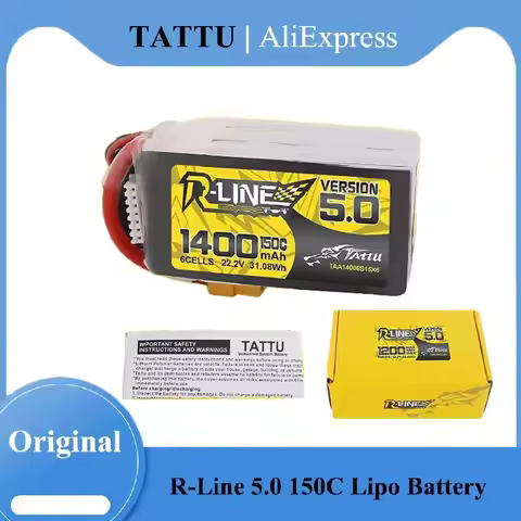 Tattu R-Line 5.0 850 1050 1200 1300 1550mAh 150C Lipo Battery 3S/4S/6S XT30/XT60 for FPV Racing Dron