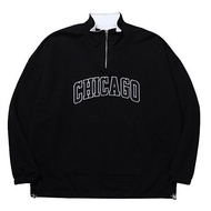 【KT USA】Chicago 半拉鍊大學T 內刷毛大學T 小高領 Polo領 情侶裝 情侶T 秋冬