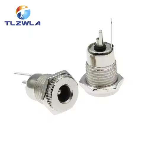 5PCS/LOT DC099 5.5 mm x 2.1mm DC Power Jack Socket Female Panel Mount Connector Metal DC-099 Open Ho
