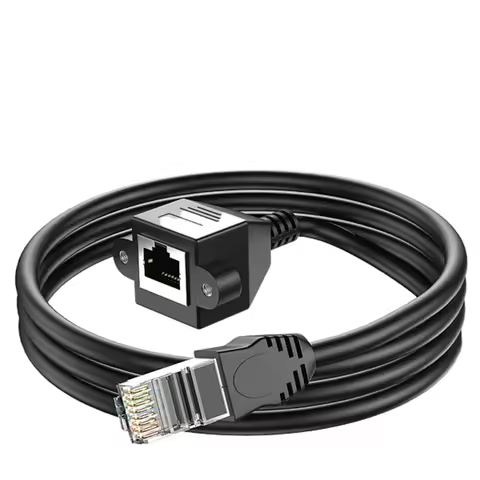 RJ45 Cable Male to Female Screw Panel Mount Ethernet LAN Network Extension Cable 30cm 1FT 60cm 2FT 1
