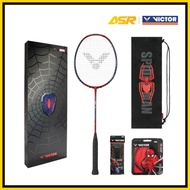 Victor x Spiderman Badminton Racket Box Set ( Set with Racket, String, Grip &amp; Cover )