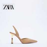 Zara Women's Shoes Natural Color Metal Series Slingback Elegant High Heels 12235810111