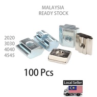 100pcs T Sliding Nut T Slot Nut T Sliding Block Square Nut Profile Nut for 20/30/40 Series Aluminium