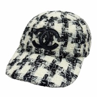 CHANEL CC 粗花呢 閃閃銀絲 棒球帽