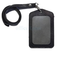 Set ID Card Kulit + Tali / Tali Id Card Set / Card Case Kulit Dan Tali / Name Badge Set Kulit